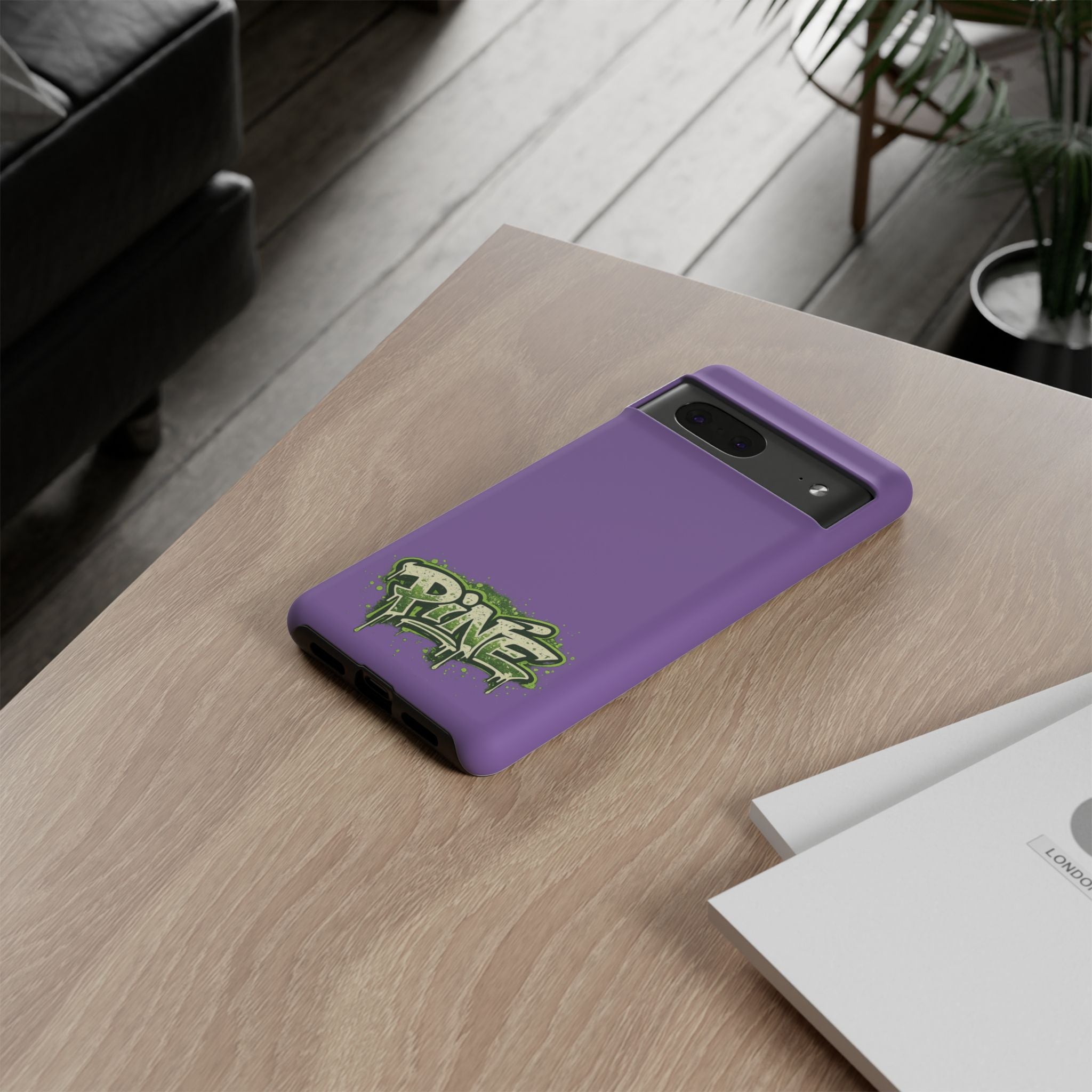 Phone Case — Purple Graffiti "Pine" Protective Cover