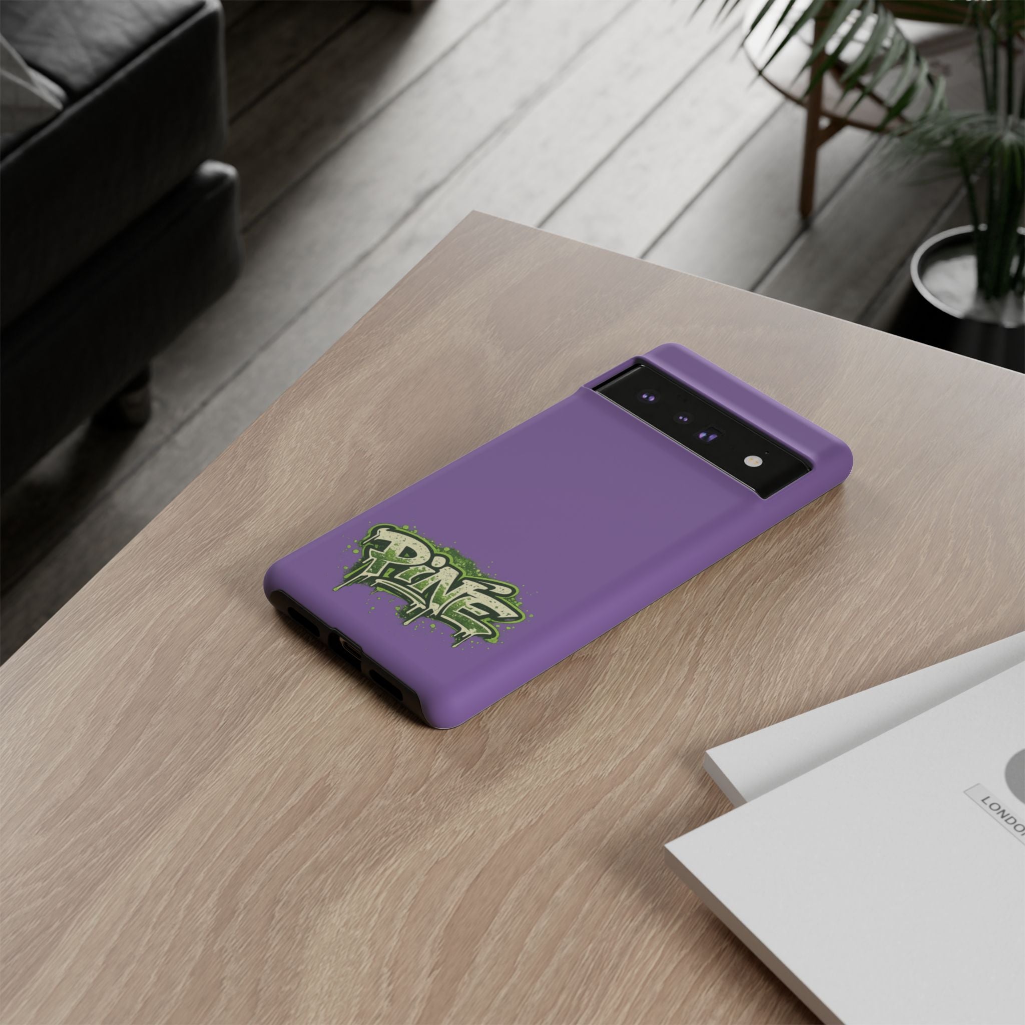 Phone Case — Purple Graffiti "Pine" Protective Cover
