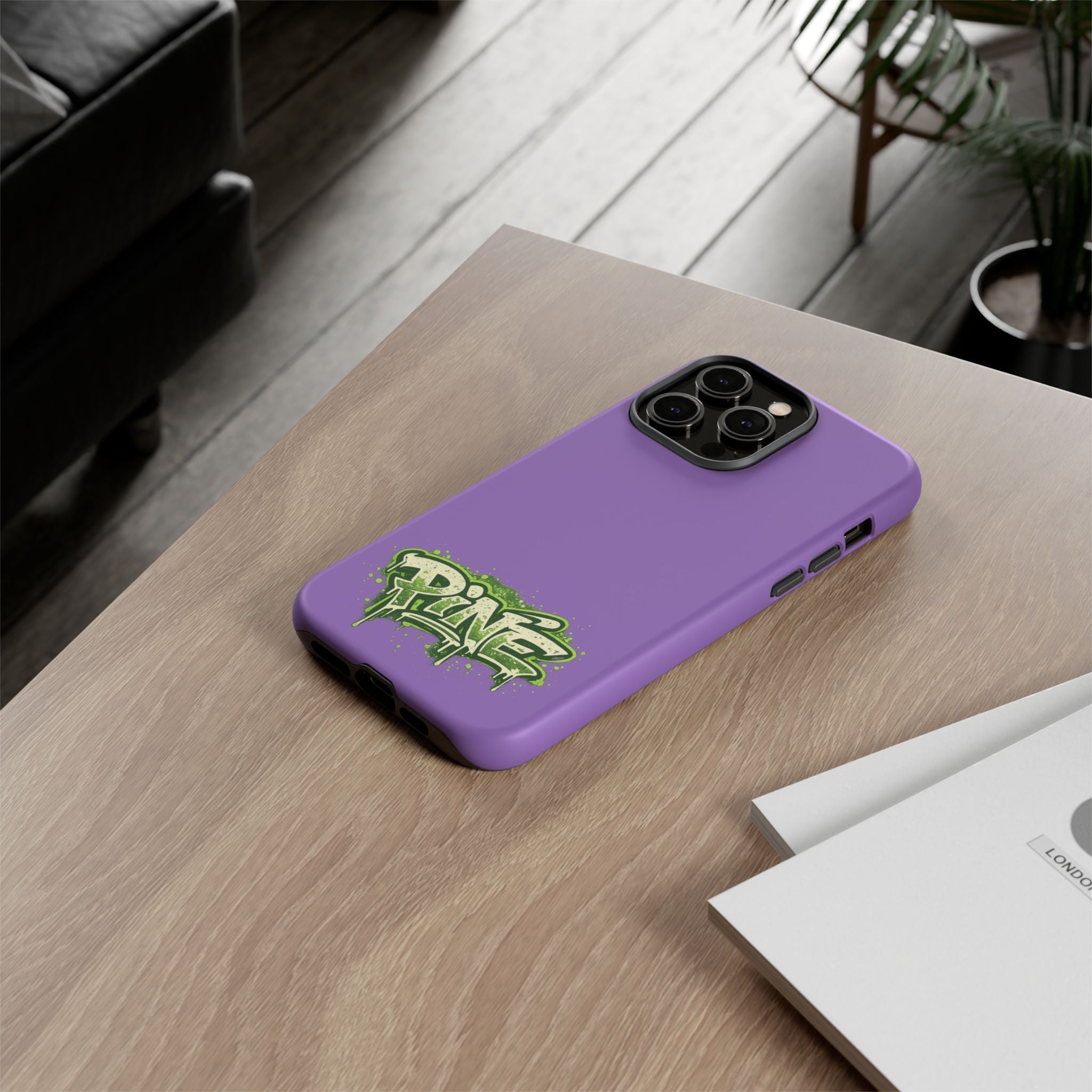 Phone Case — Purple Graffiti "Pine" Protective Cover